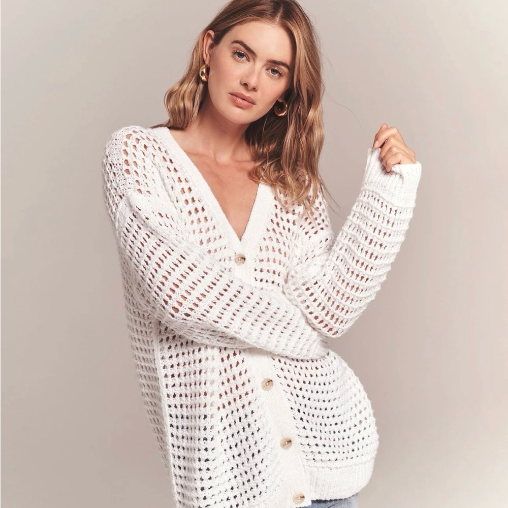 NAADAM White Open-Knit Cardigan - NWT